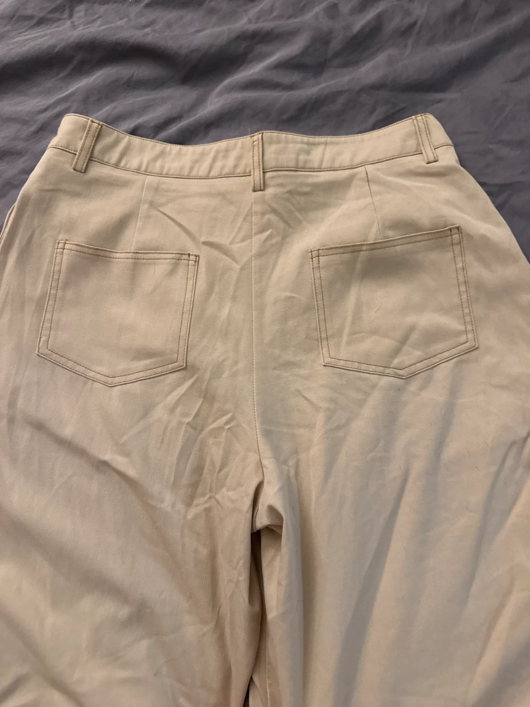 New All in Studios Beige Wide Leg Pants Size L - photo 4