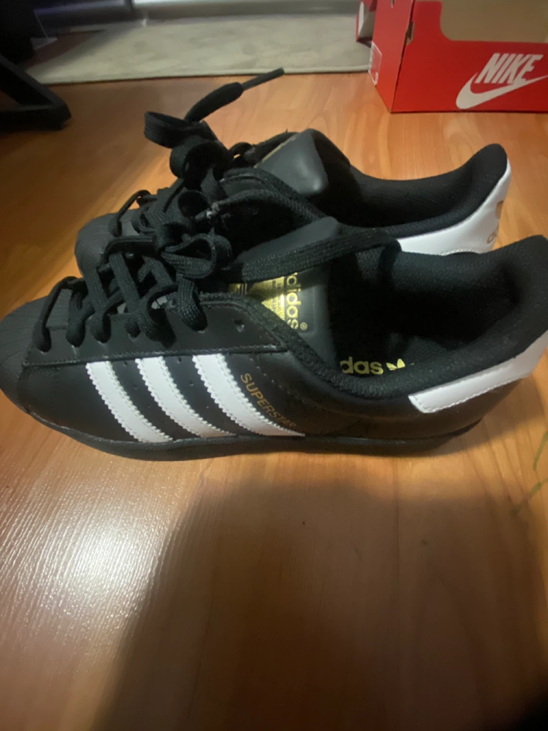 Adidas Superstar Shoes Black White Size 8 - photo 2