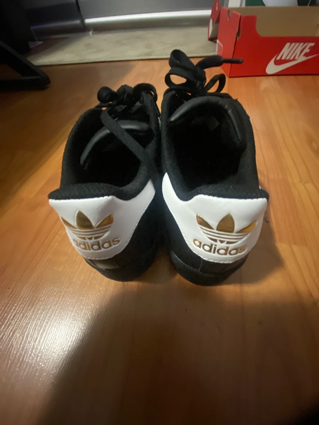 Adidas Superstar Shoes Black White Size 8 - photo 3