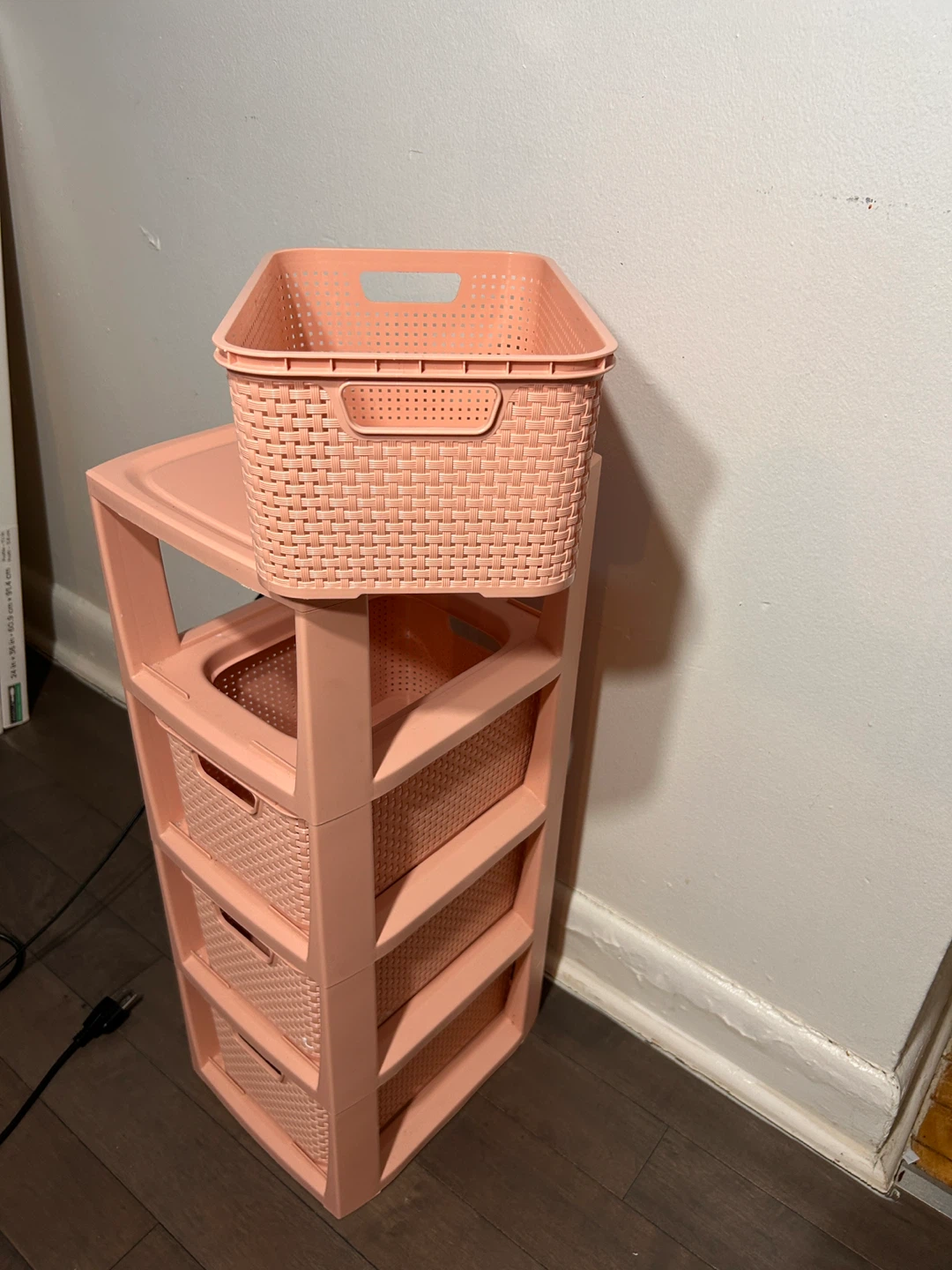 Plastic 4-Drawer Storage Unit - Pink - photo 2