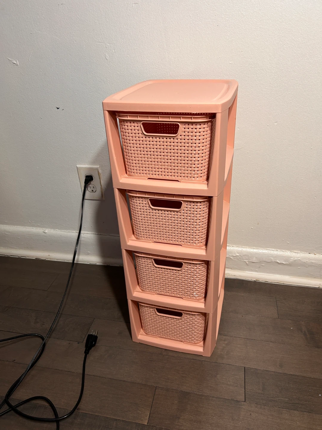 Plastic 4-Drawer Storage Unit - Pink
