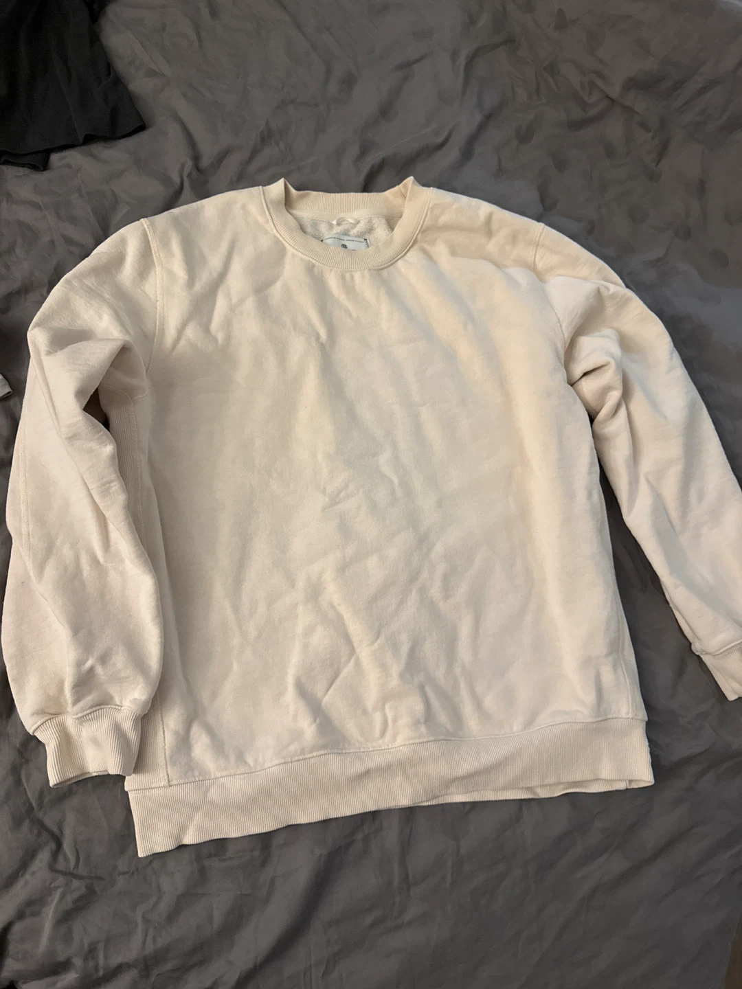 Unisex Reigning Champ Cream Crewneck Sweatshirt - Size L