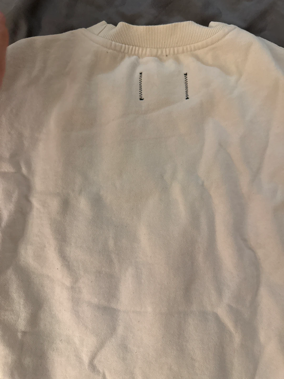 Unisex Reigning Champ Cream Crewneck Sweatshirt - Size L - photo 3