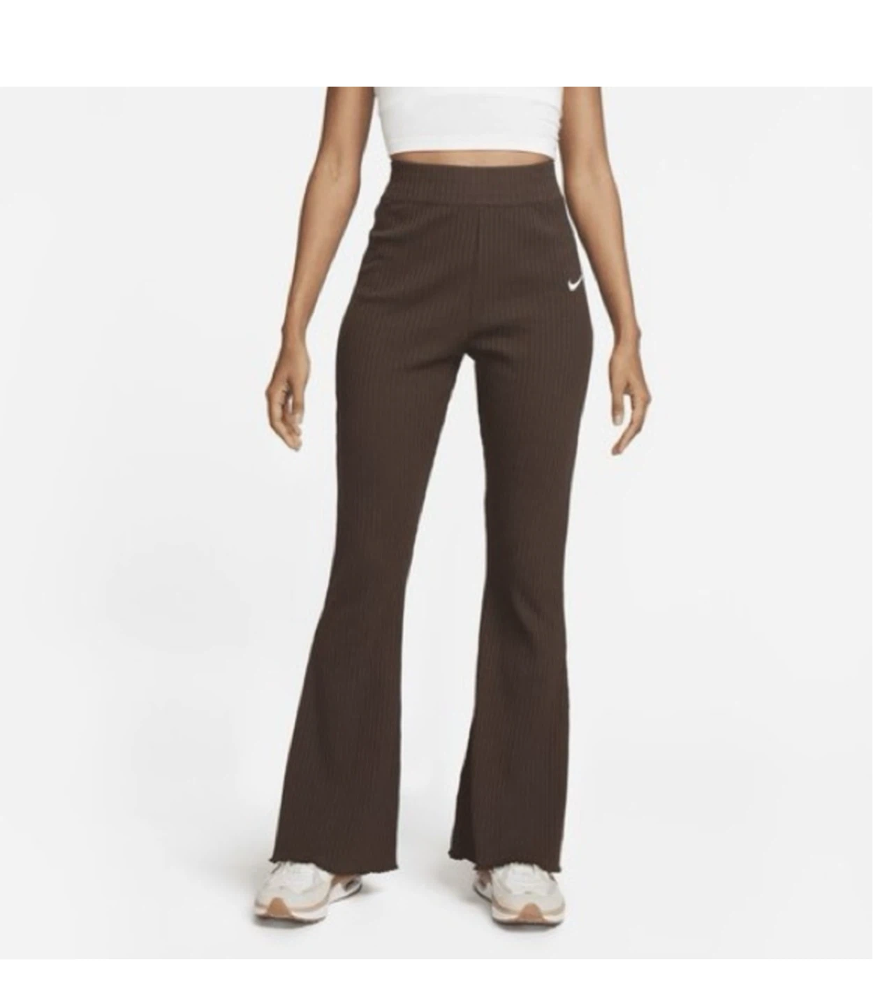 Nike Ribbed Flare Pants - Brown size large