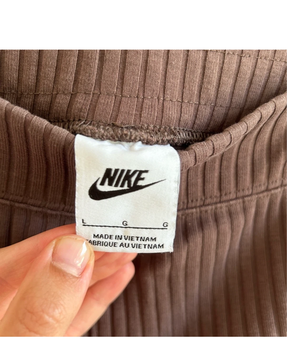 Nike Ribbed Flare Pants - Brown size large - photo 5