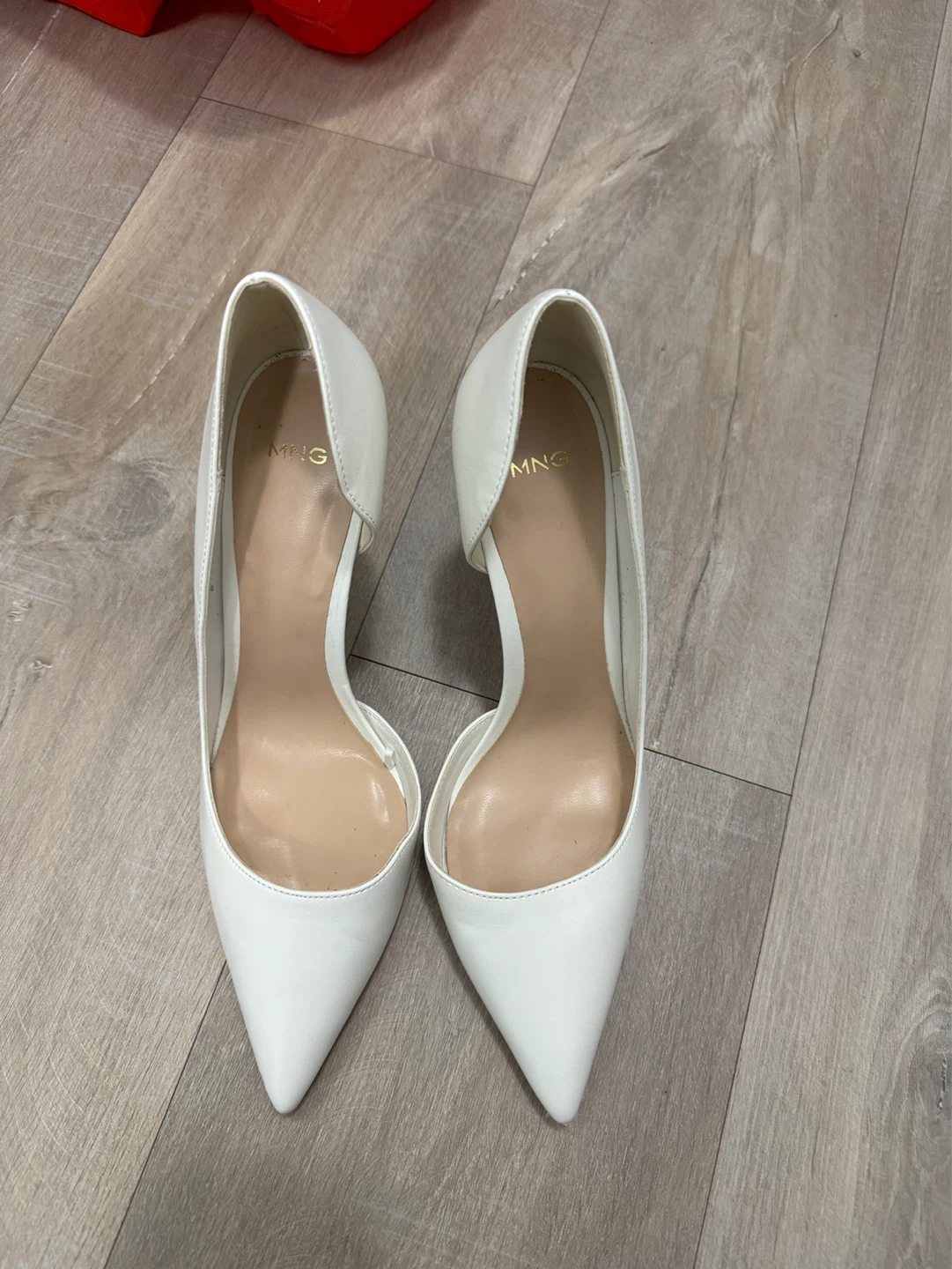 Mango White Pointed Toe Heels - Women's Size 7