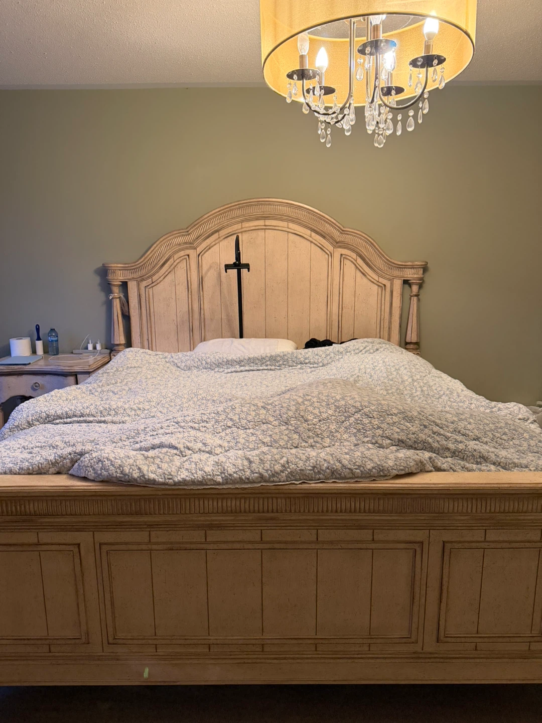 Light Beige Wood Dresser with Mirror - photo 2