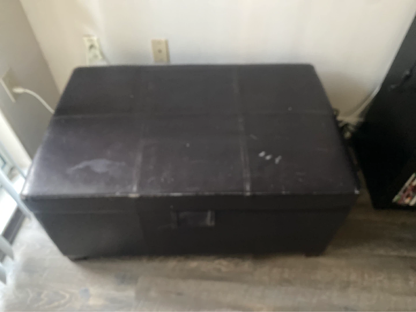 Large Black Storage Ottoman