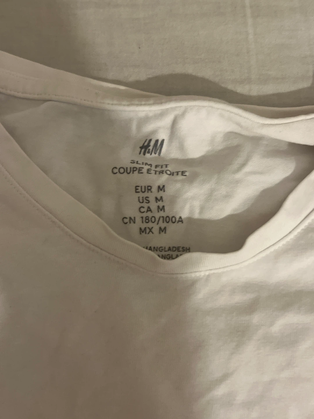 H&M Slim Fit White T-Shirt - Men's Medium - photo 2