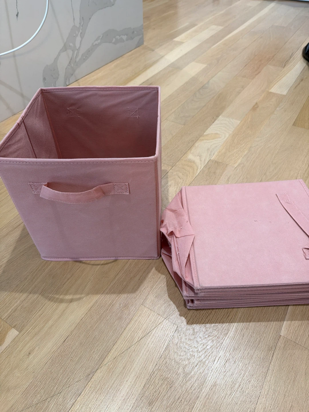 Pink Fabric Storage Cubes (Set of 6)