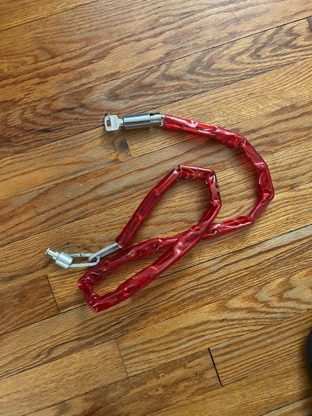 Red Chain Lock with Key
