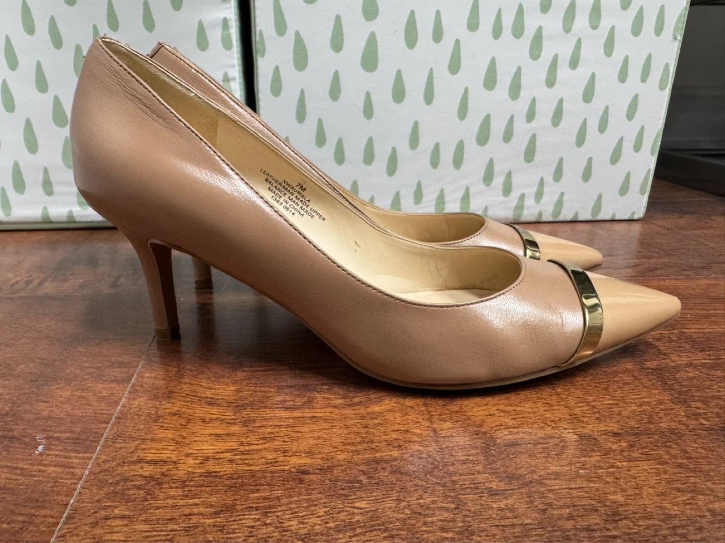 Nine West Women's NWAuriela Heels Size 7M Tan Leather - photo 2