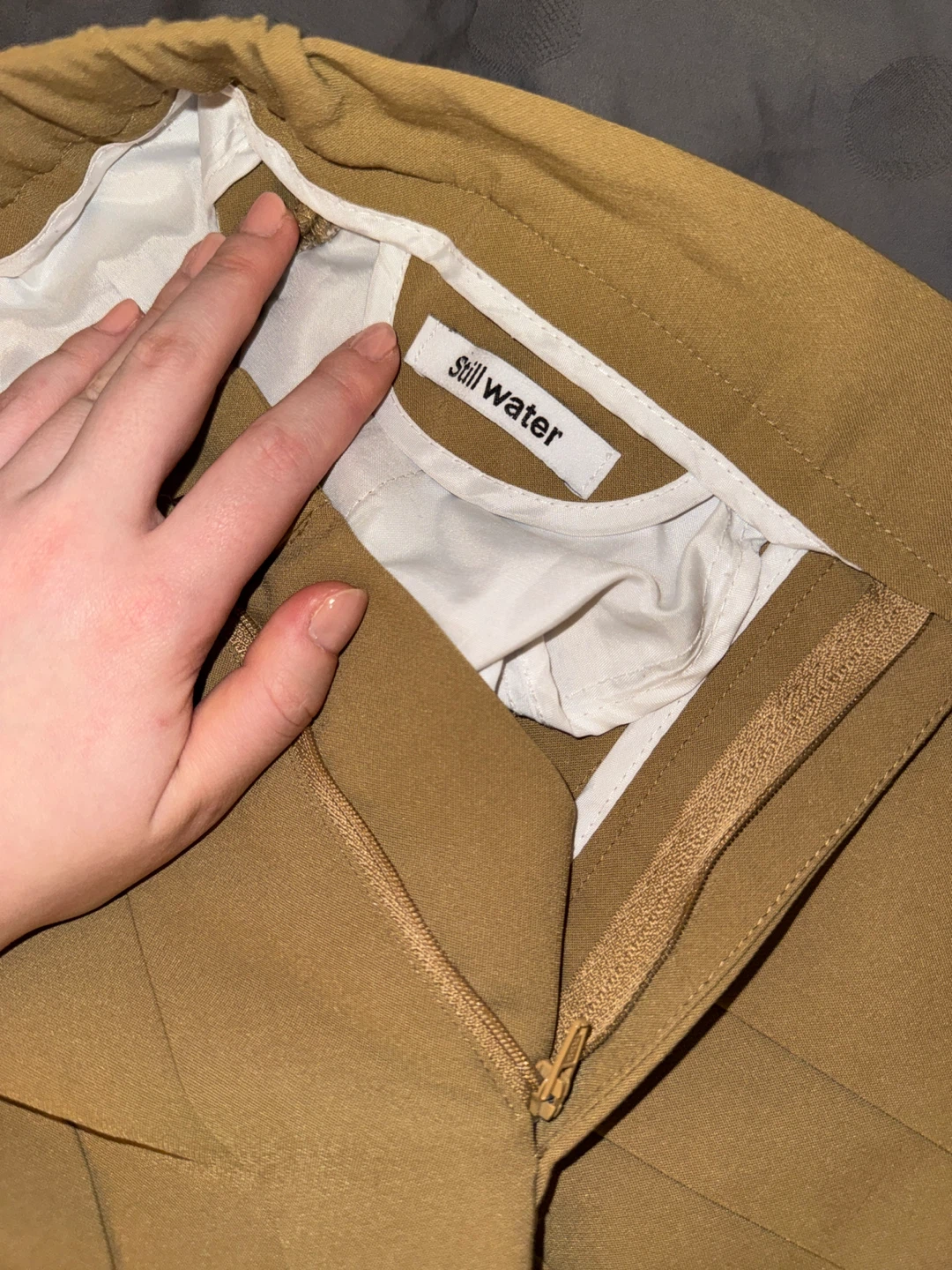 Like new designer Wide Leg Pleated Pants - Khaki - photo 3