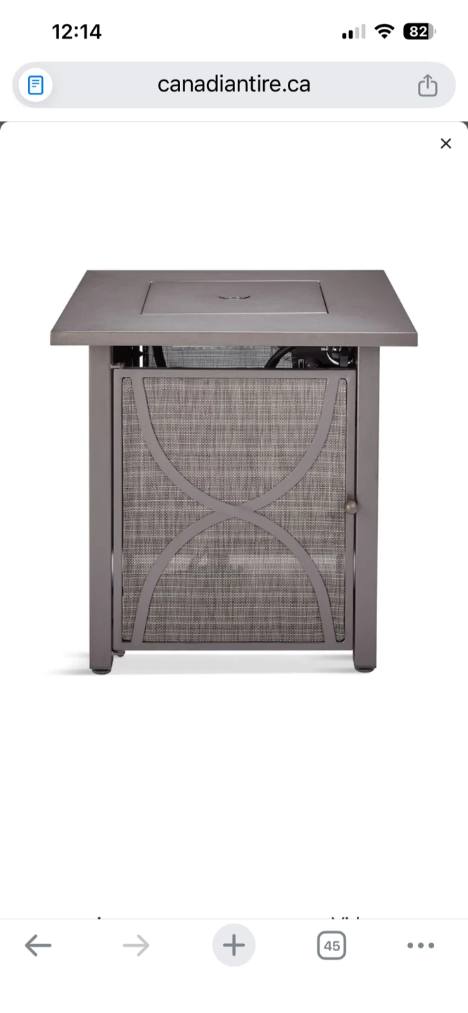 Square Gas Fire Table with Cover - photo 2