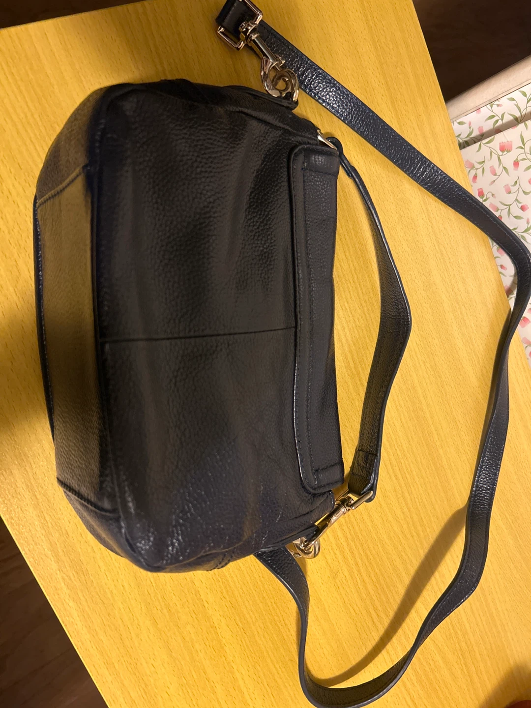 Navy Blue Leather Crossbody Bag - photo 2