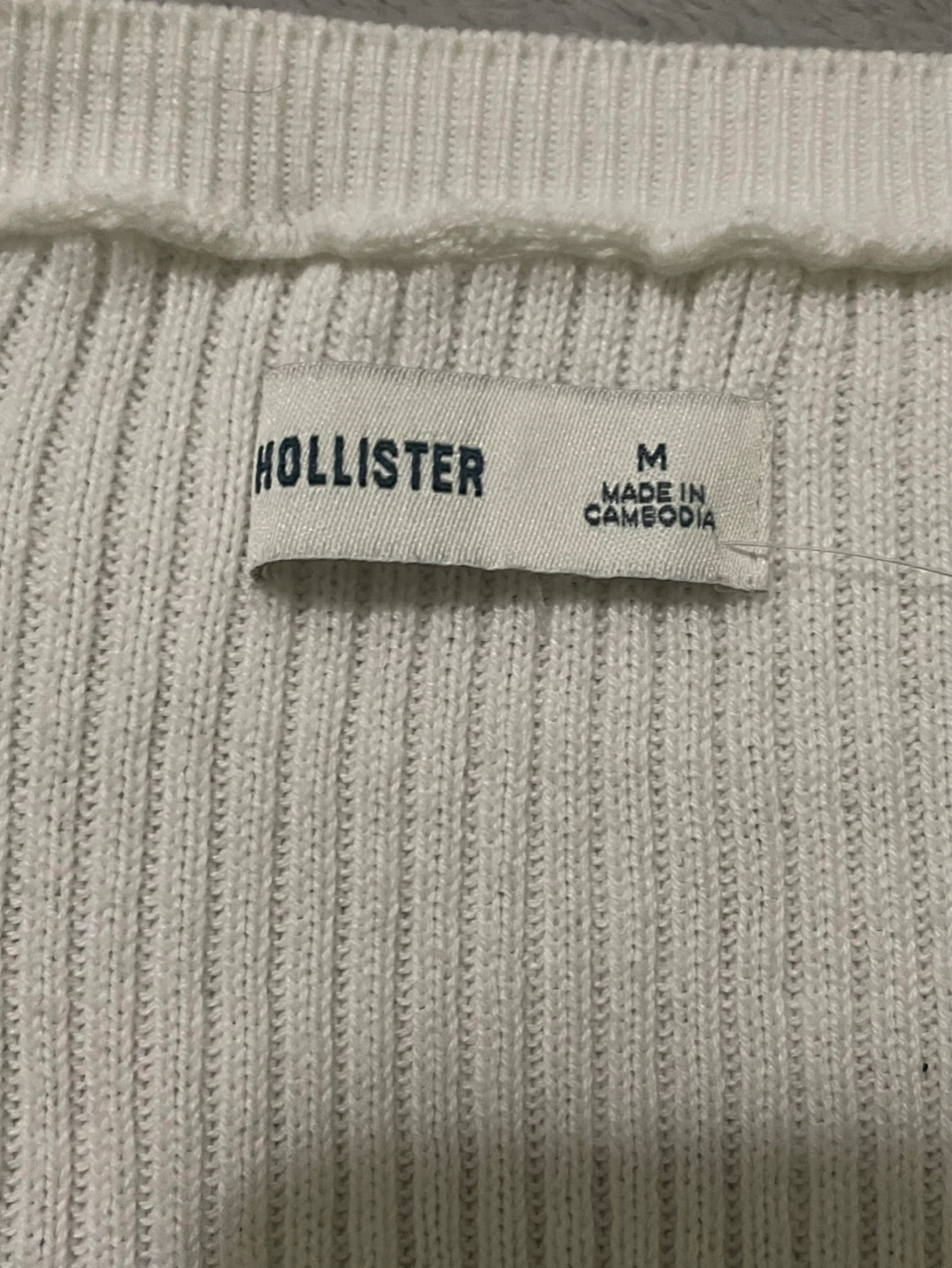 Hollister white knit babydoll top - photo 3