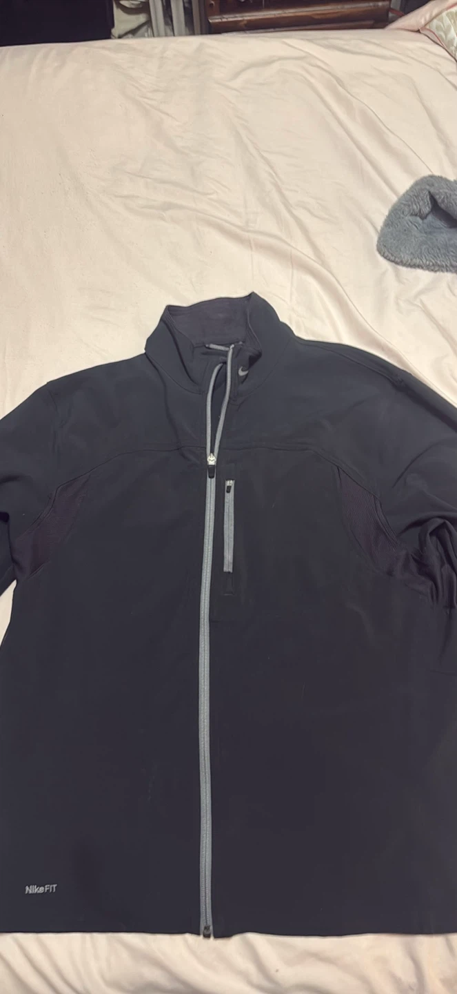 Nike FIT Men's Black Zip-Up Athletic Jacket