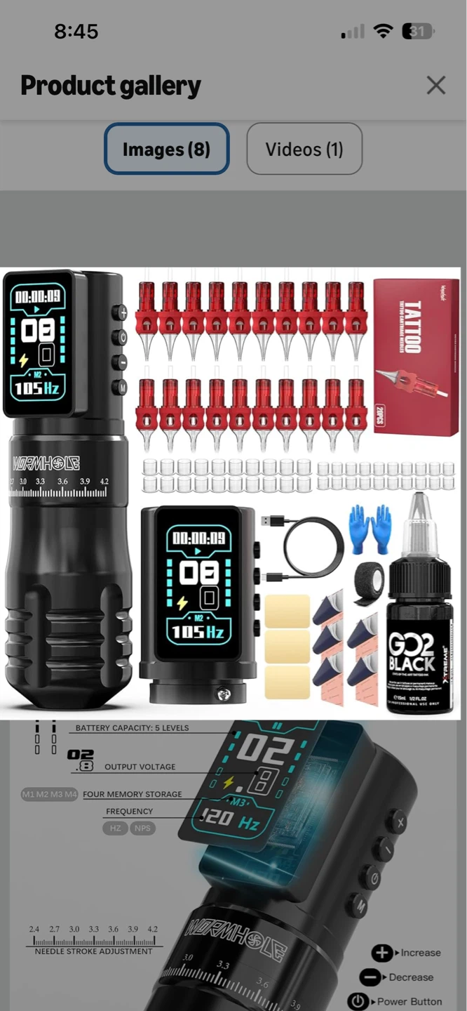 Wormhole Tattoo Pen Kit with Cartridge Needles