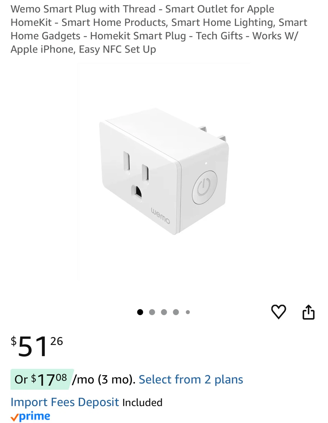 Wemo Smart Plug with Thread - Apple HomeKit