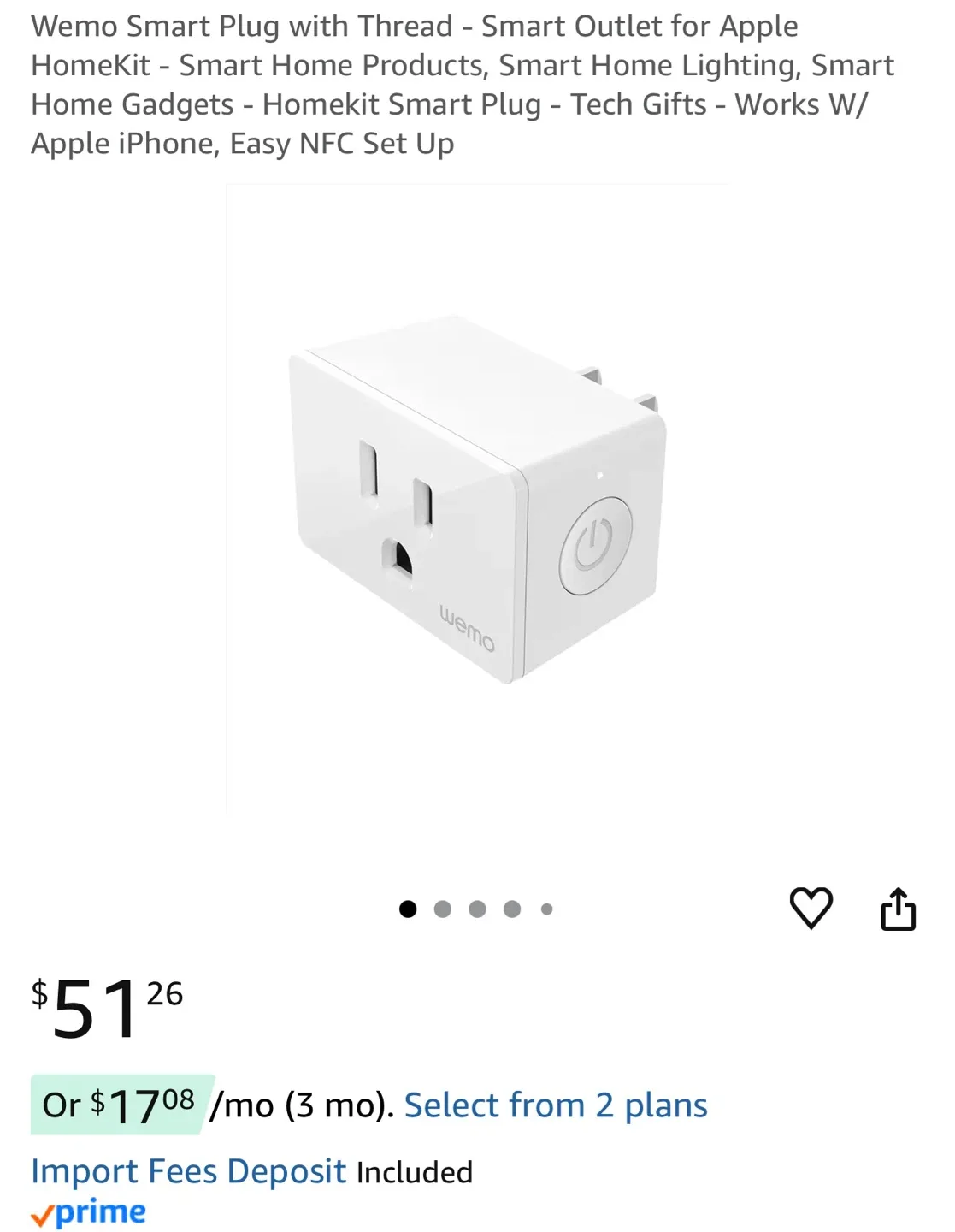 Wemo Smart Plug with Thread - Apple HomeKit