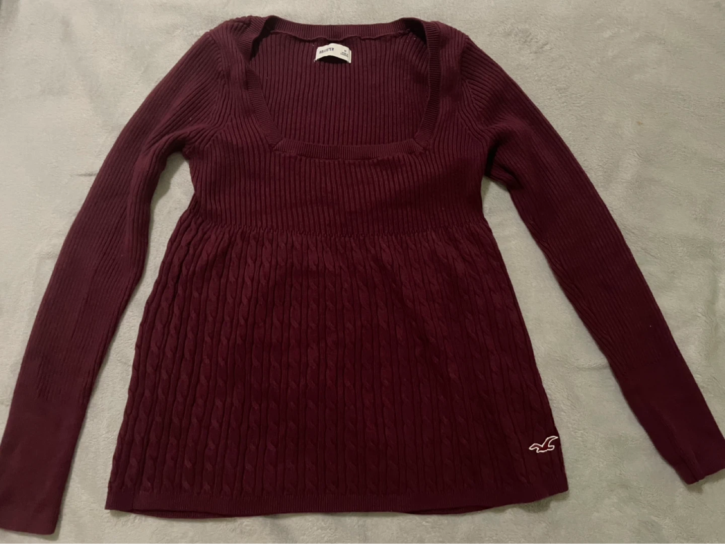 Hollister red knit babydoll top