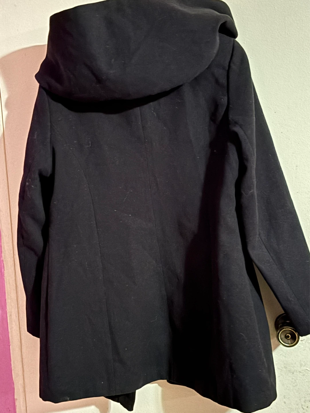 Black Hooded Coat - Size L - photo 2