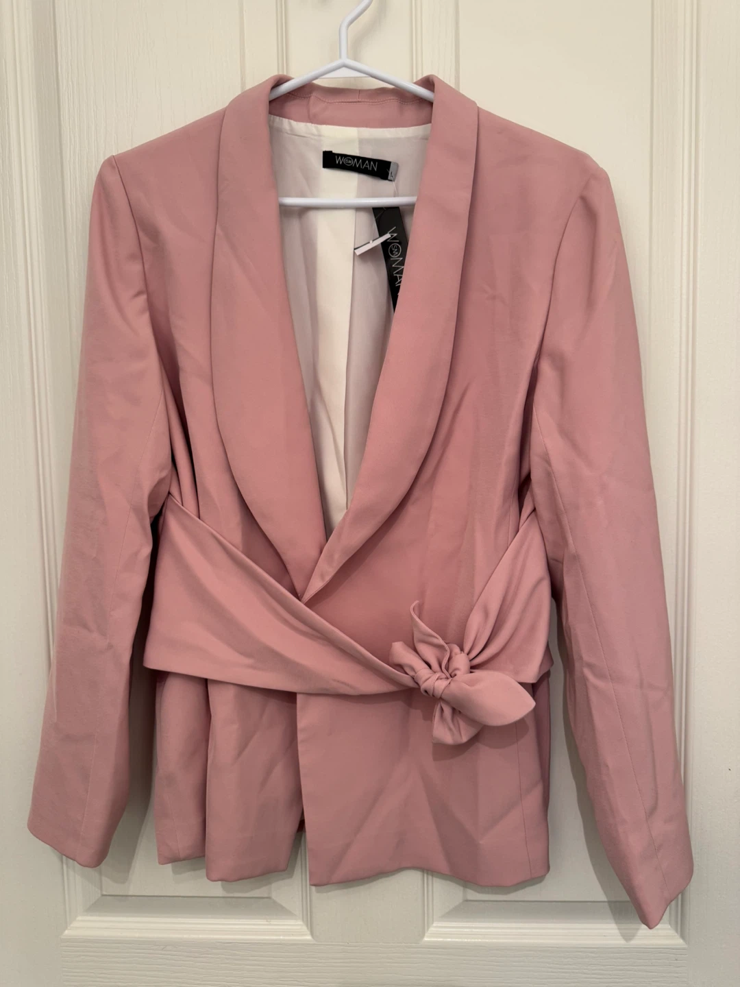 Pink Double-Breasted Belted Blazer - photo 5