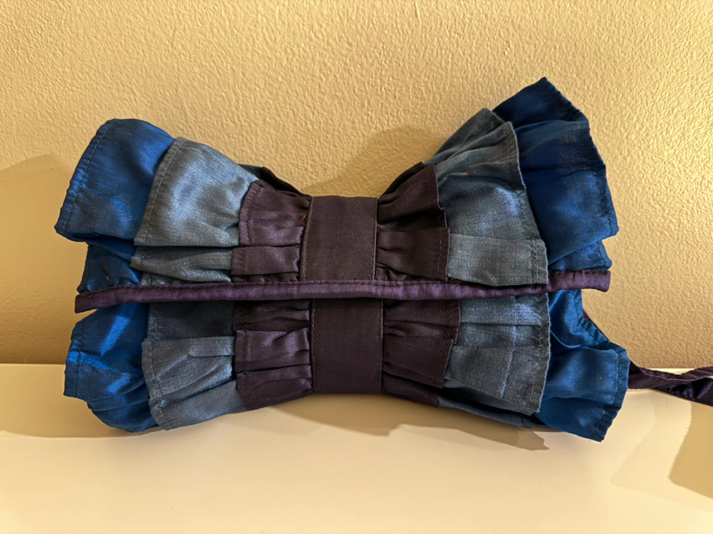 Daniela Tovazzi Blue Bow Clutch Purse