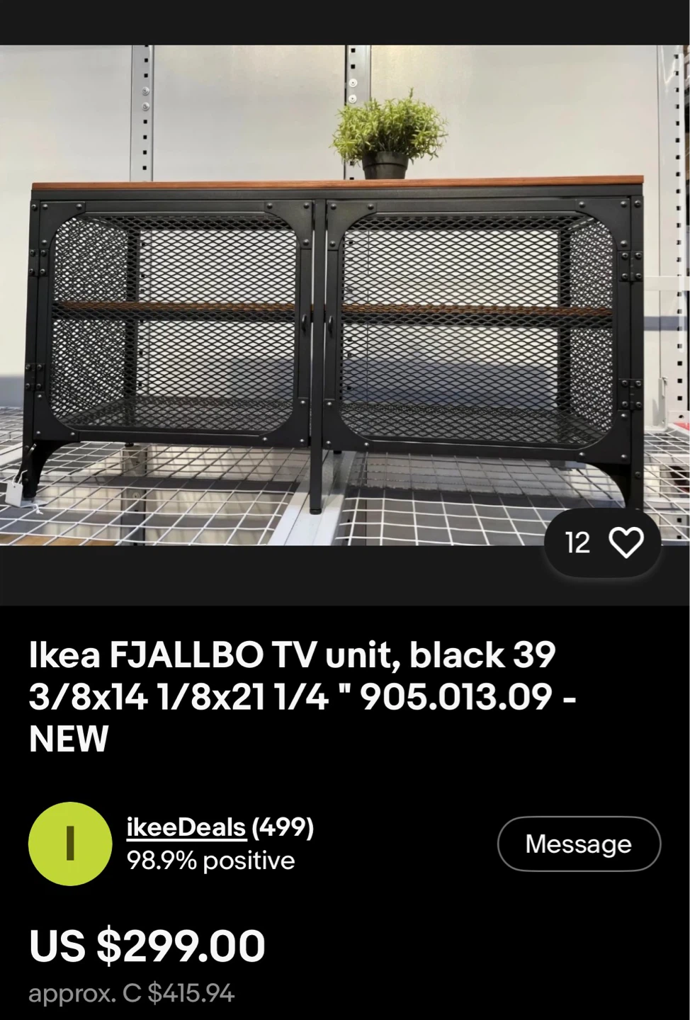 Ikea FJALLBO TV unit, black