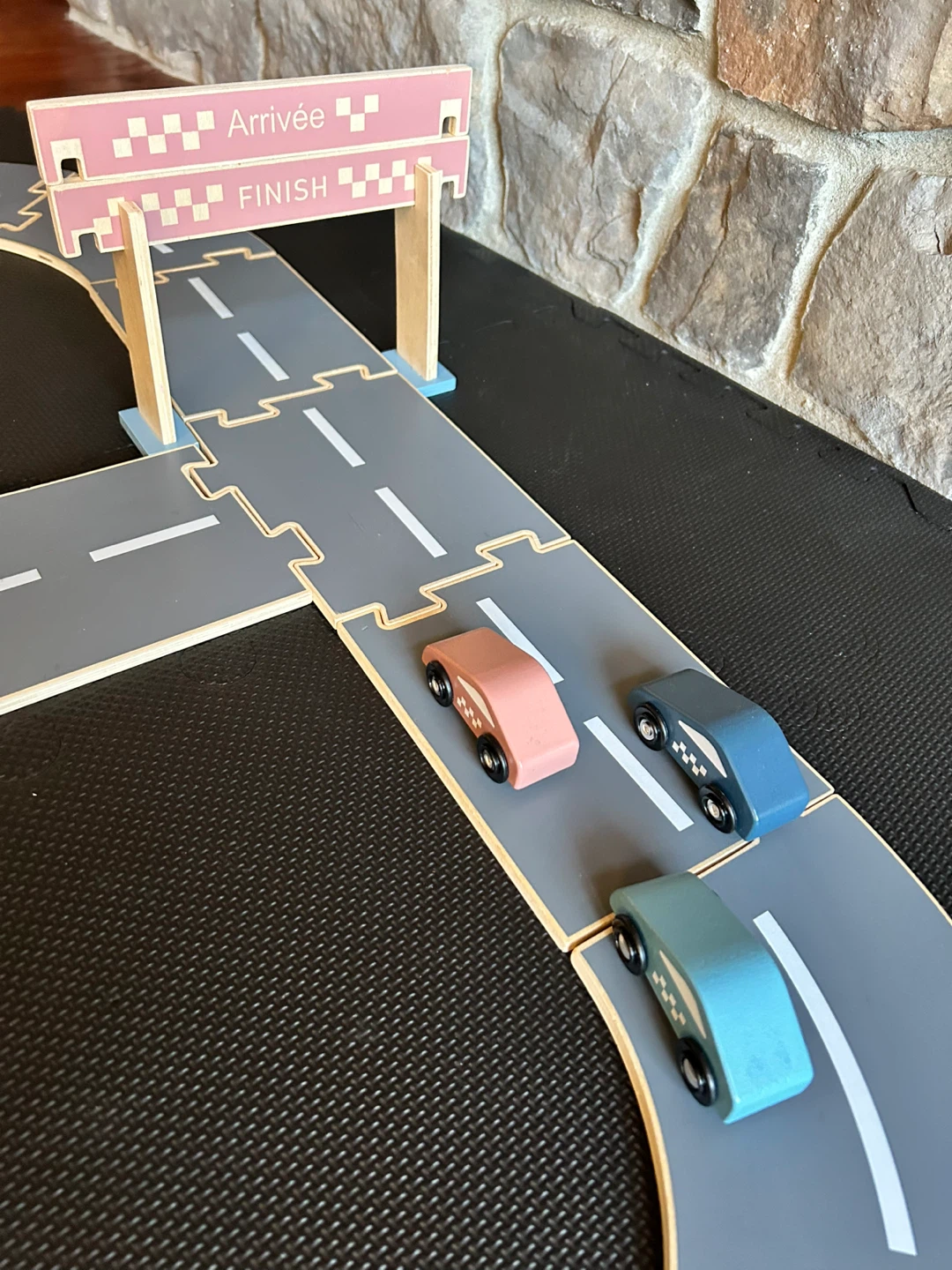 Coco Village Wooden Toy Car Race Track Set with 3 Race Cars - photo 5