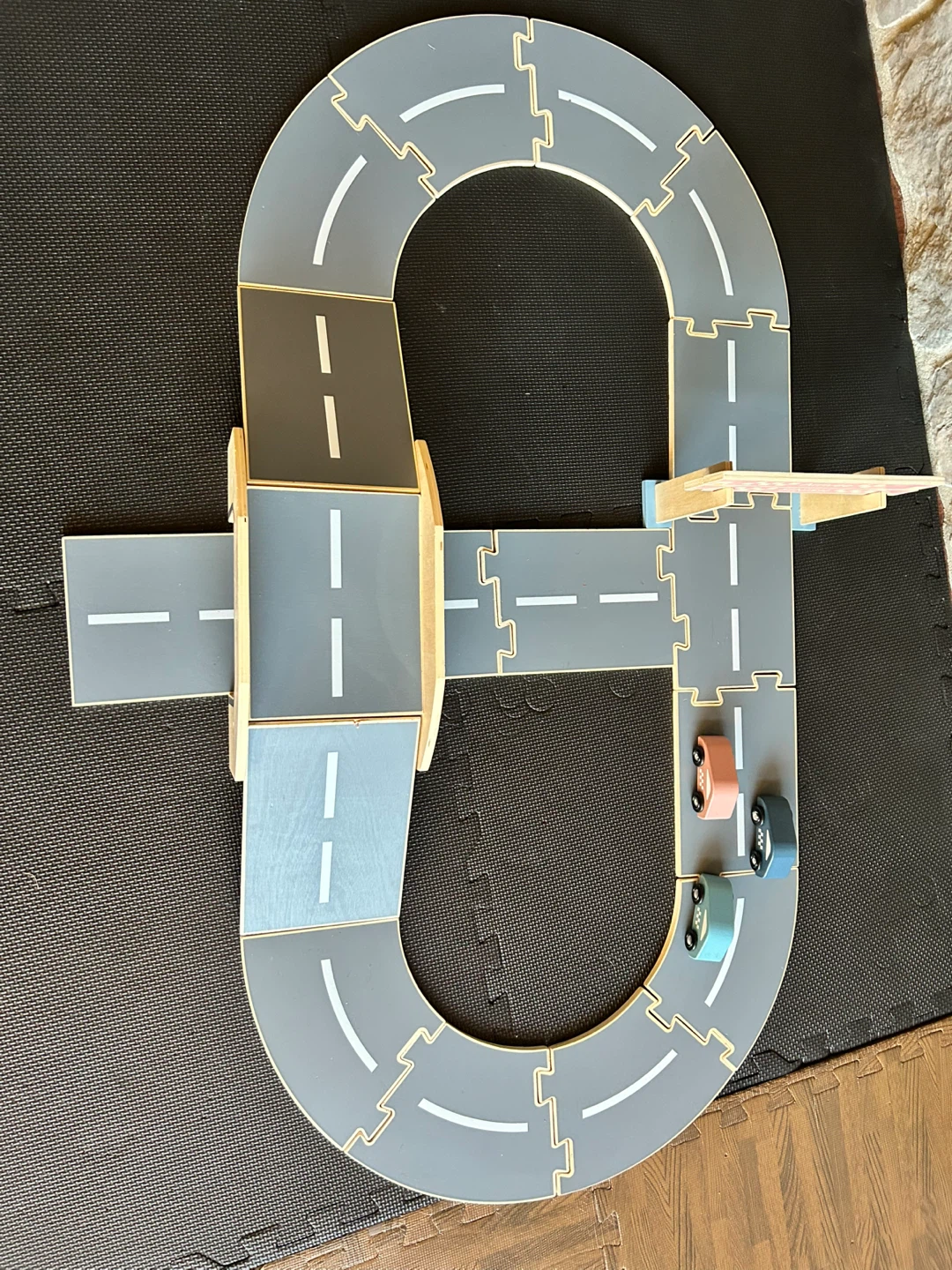 Coco Village Wooden Toy Car Race Track Set with 3 Race Cars - photo 2
