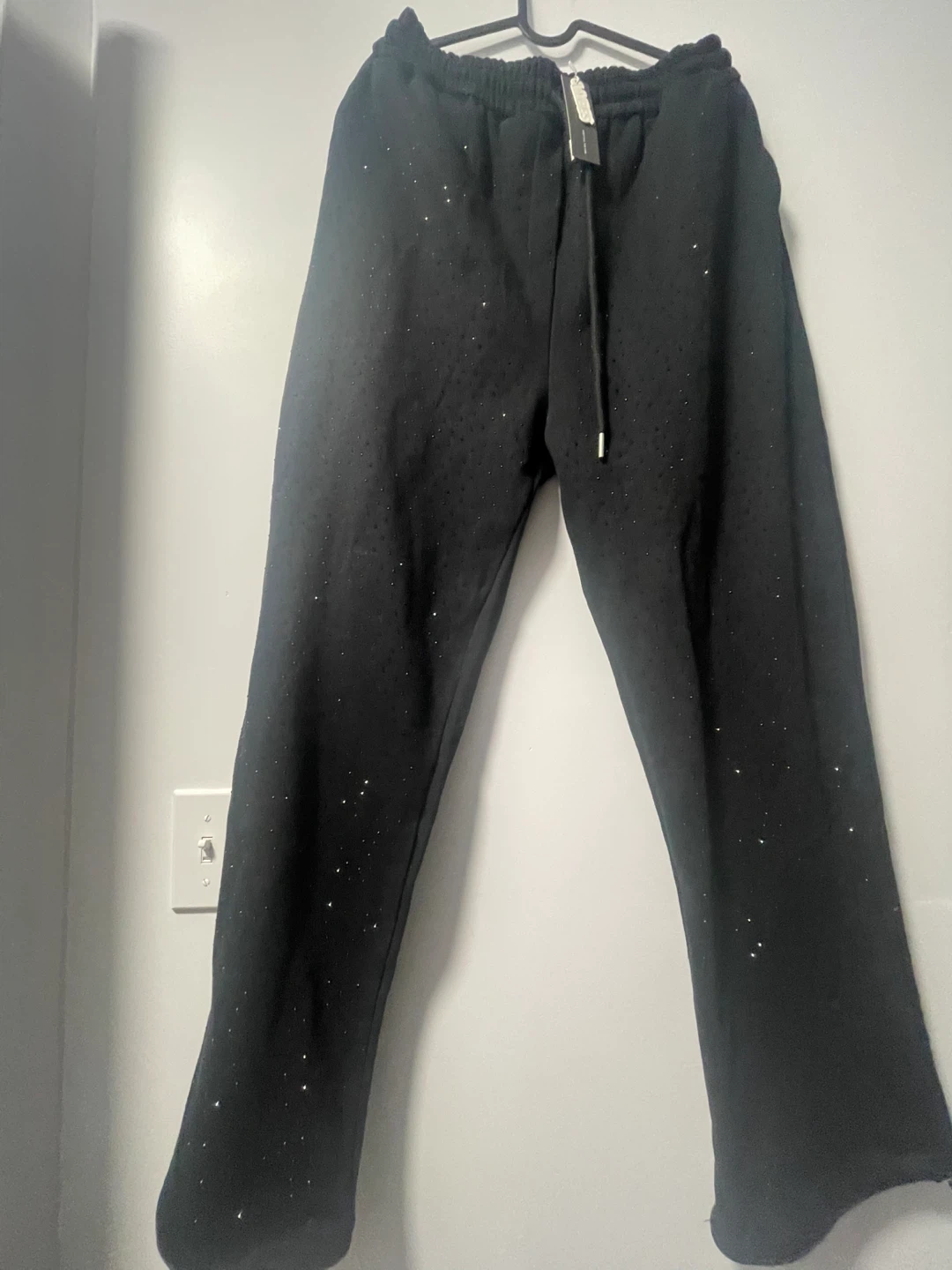 Black Sequin Detail Sweatpants