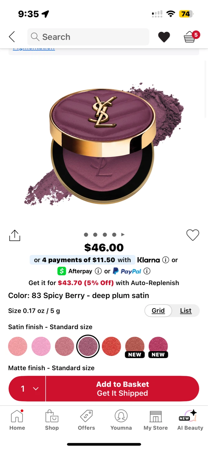 Yves Saint Laurent Make Me Blush Powder Blush - 83 Spicy Berry