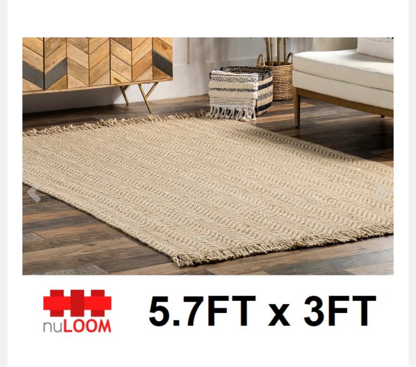 nuLOOM Jute Rug - 5.7ft x 3ft