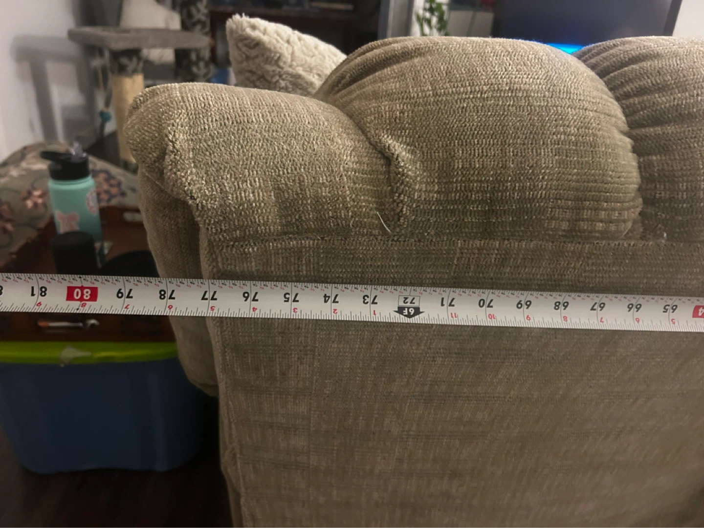 Sage Green Reclining Sofa - photo 4