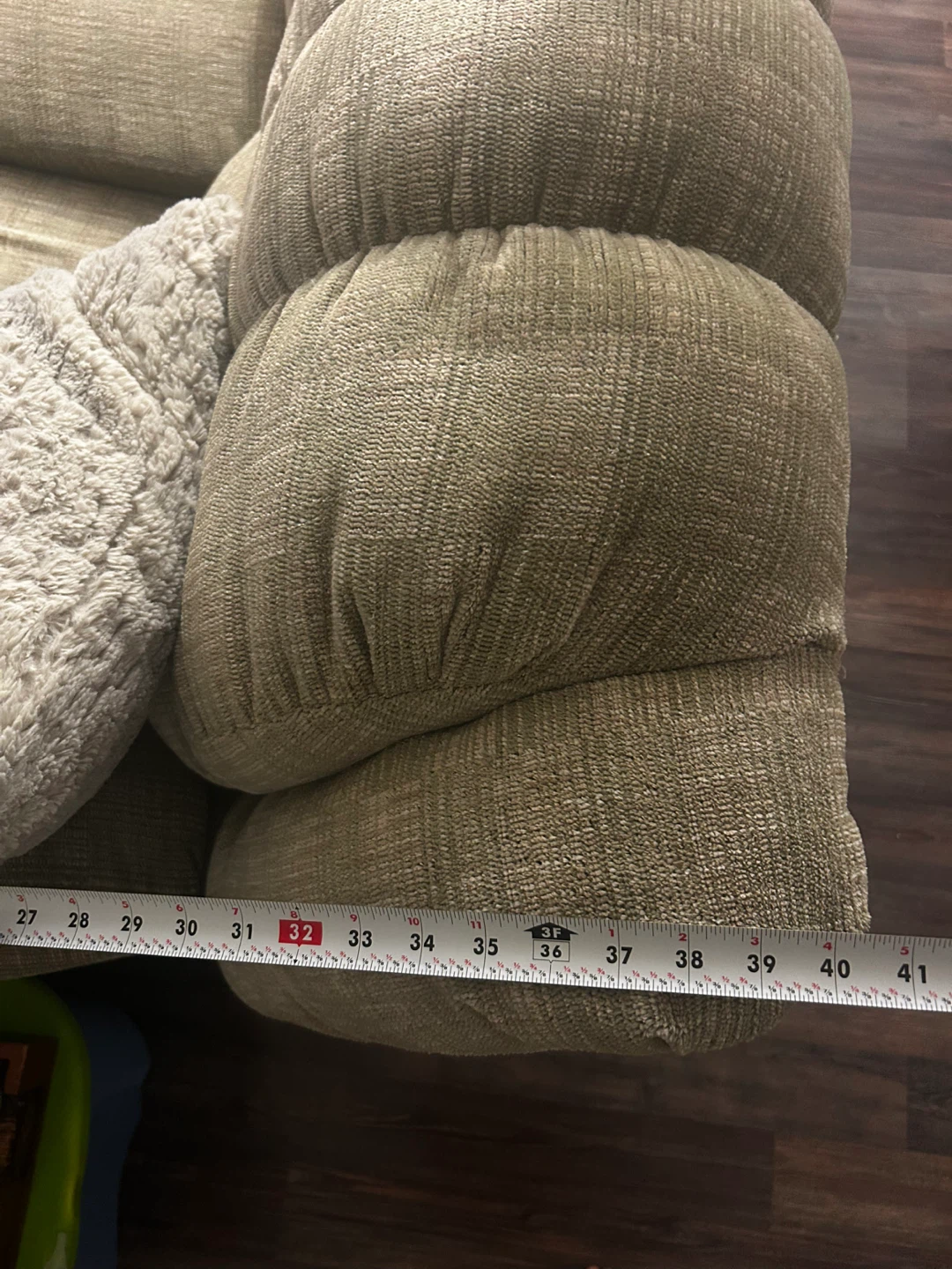 Sage Green Reclining Sofa - photo 5