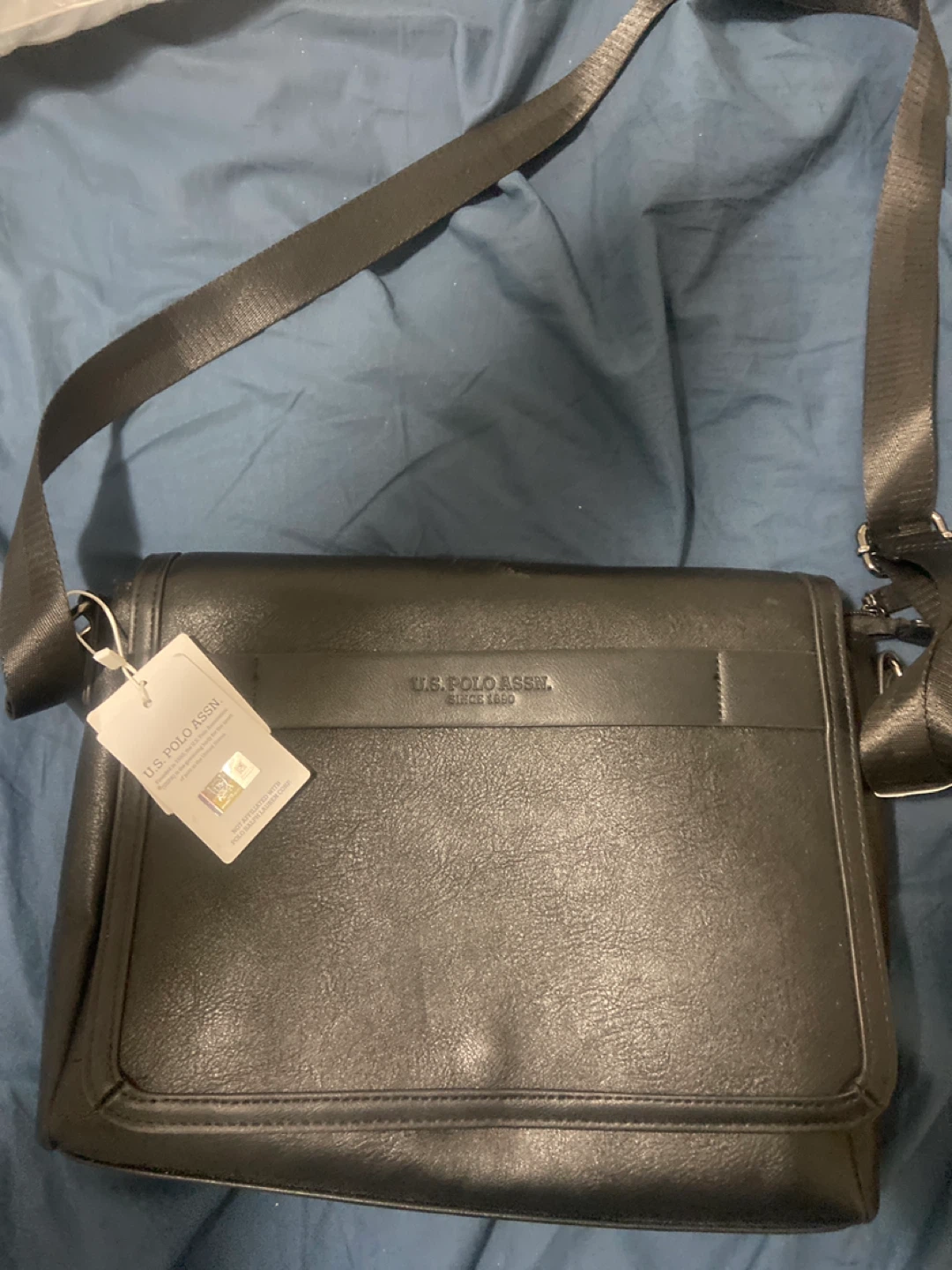 U.S. Polo Assn. Black Crossbody Messenger Bag