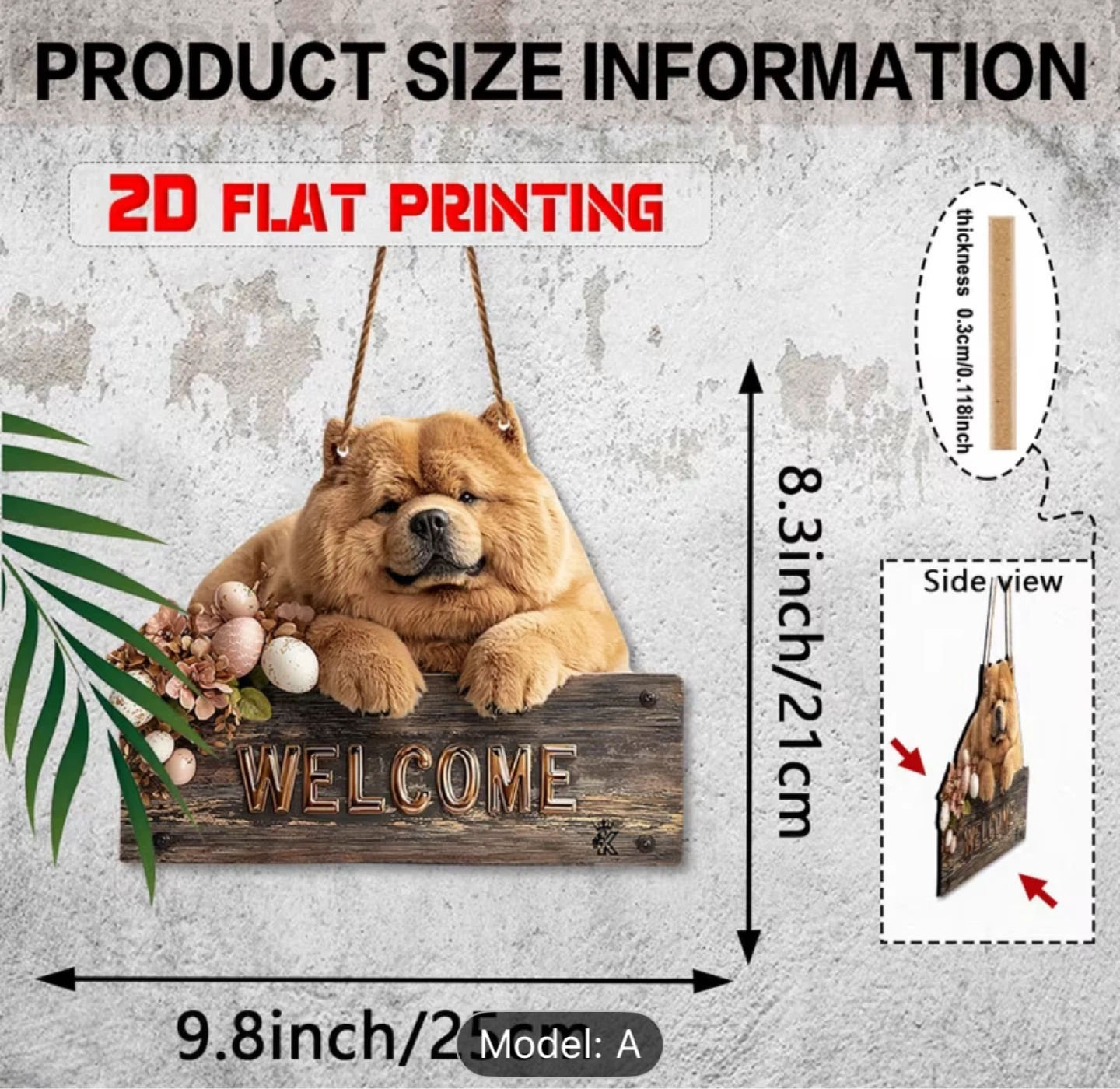 Welcome Sign with Chow Chow Dog - photo 2