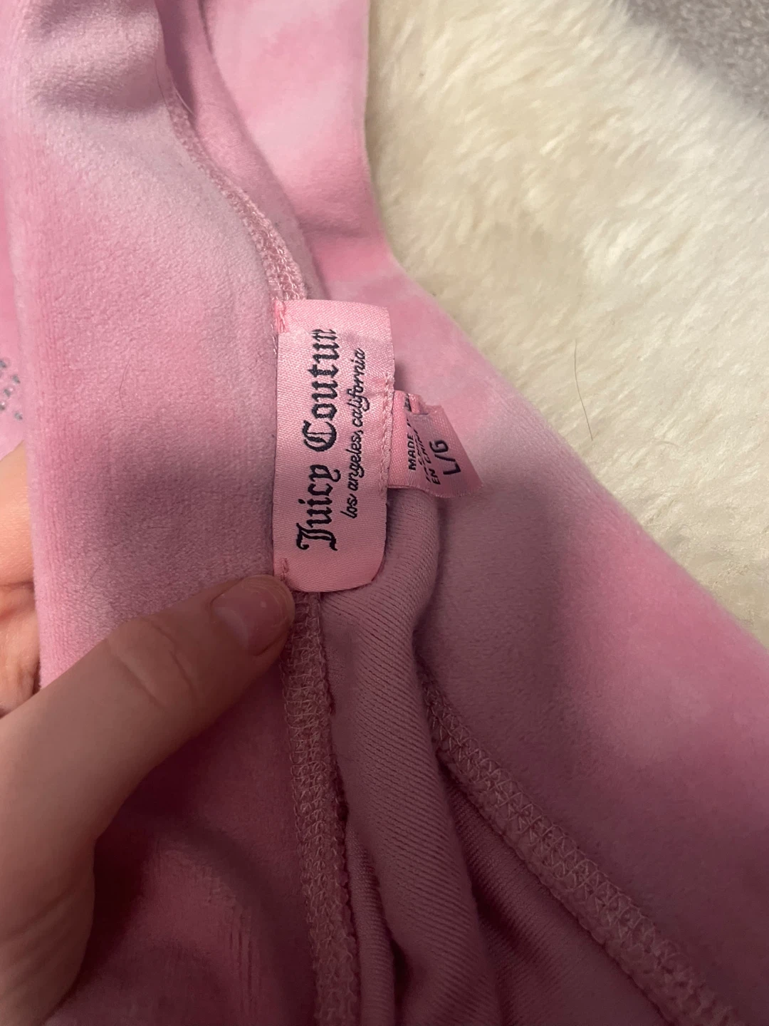 Juicy Couture Pink Velour Track Pants - Large
