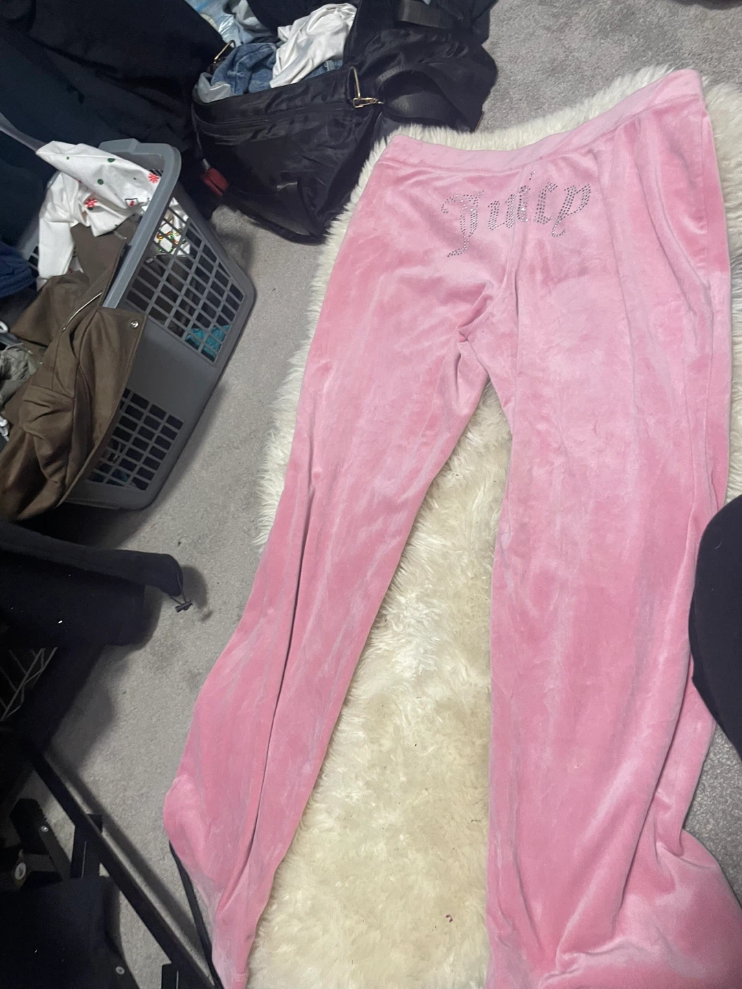 Juicy Couture Pink Velour Track Pants - Large - photo 3