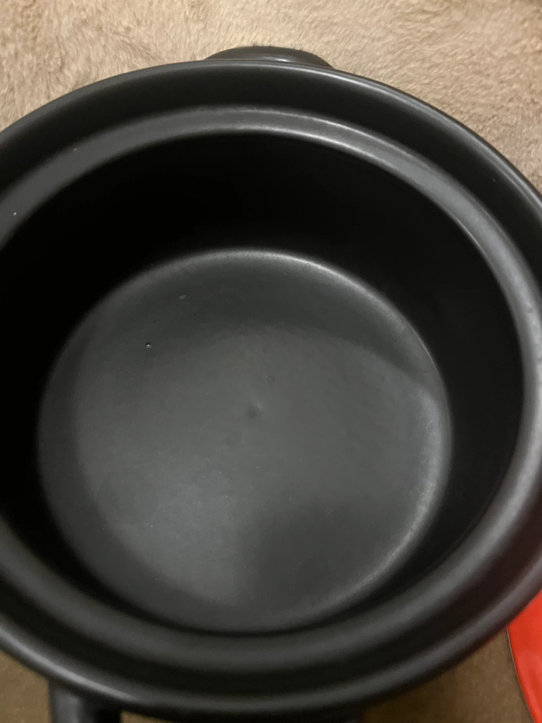 Orange and Black Ceramic Cooking Pot - photo 4