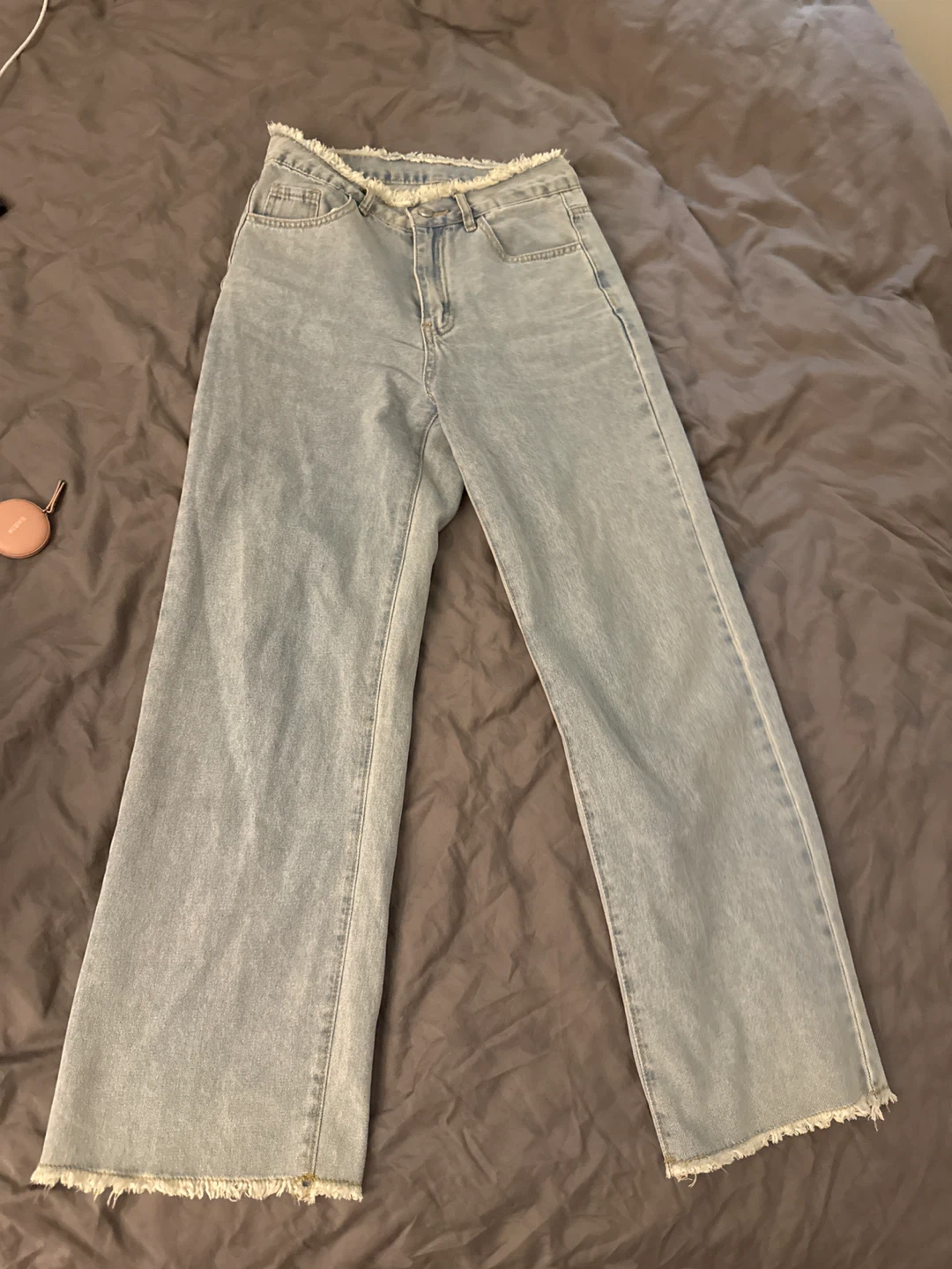 Light Wash Denim Wide Leg Jeans