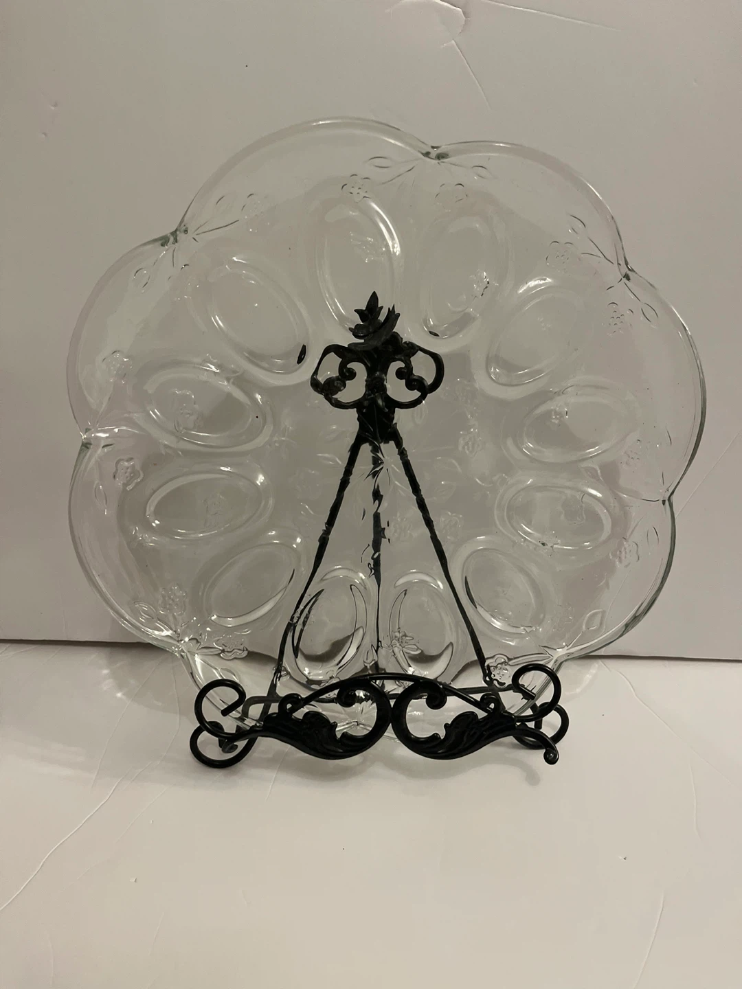 Vintage Anchor Hocking Clear Glass Egg Plate