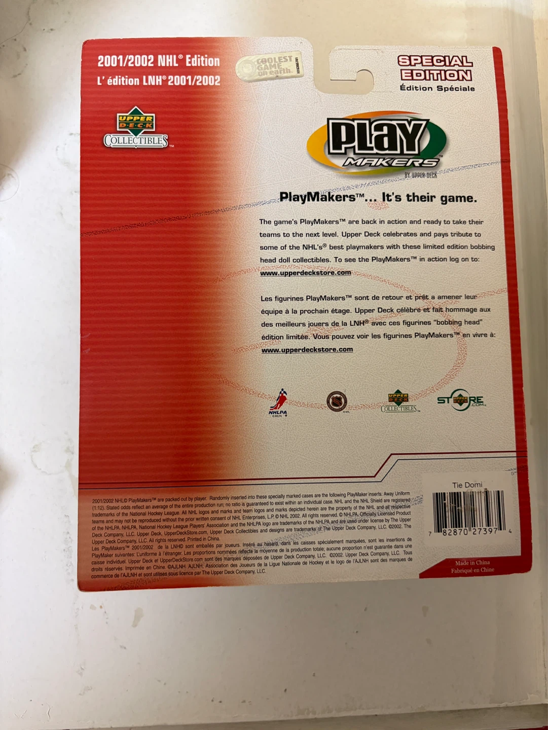 Upper Deck Playmakers Tie Domi Bobblehead Special Edition - photo 2