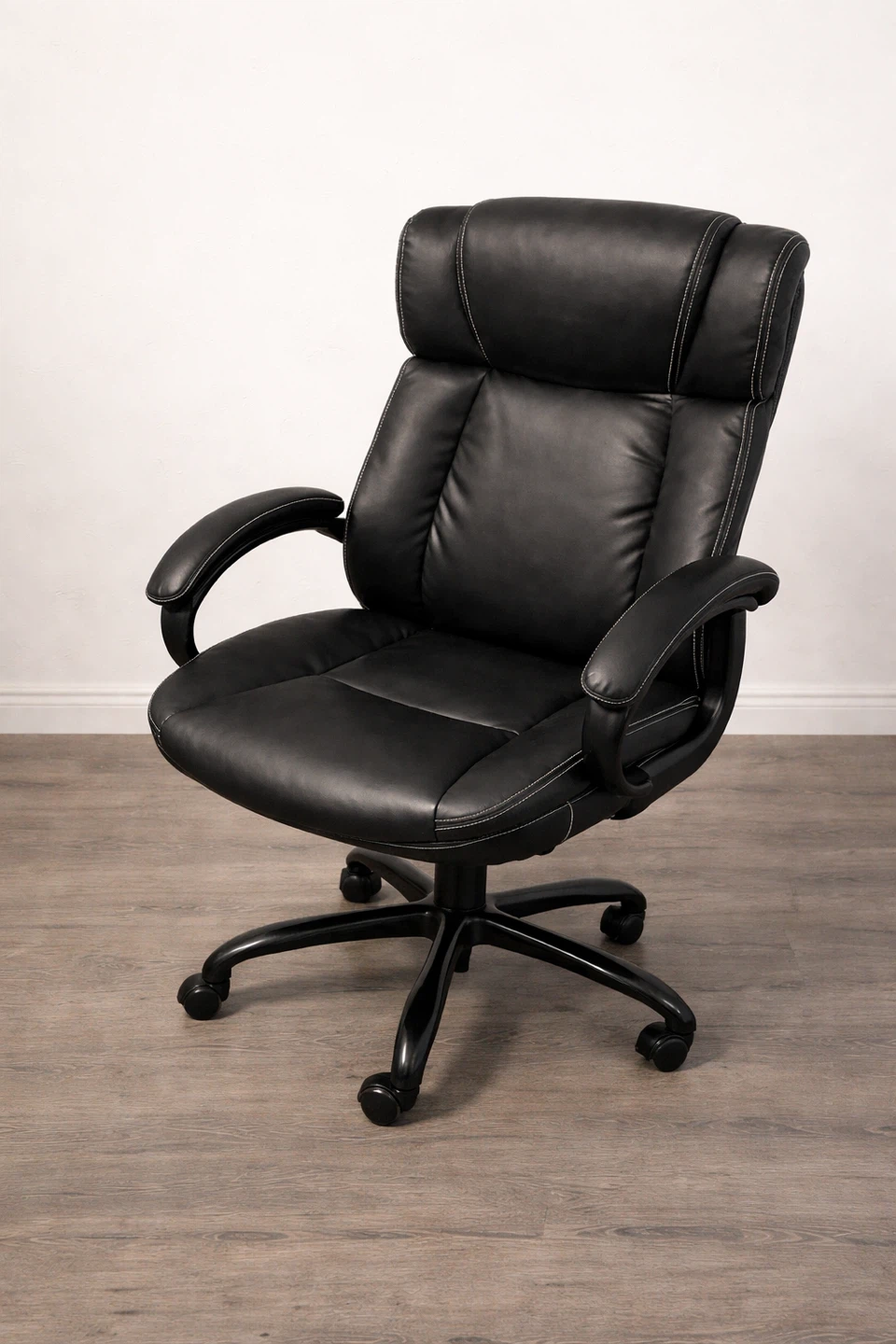 Electric Standing Desk (55” x 24”) + Large Faux Leather Office - photo 3