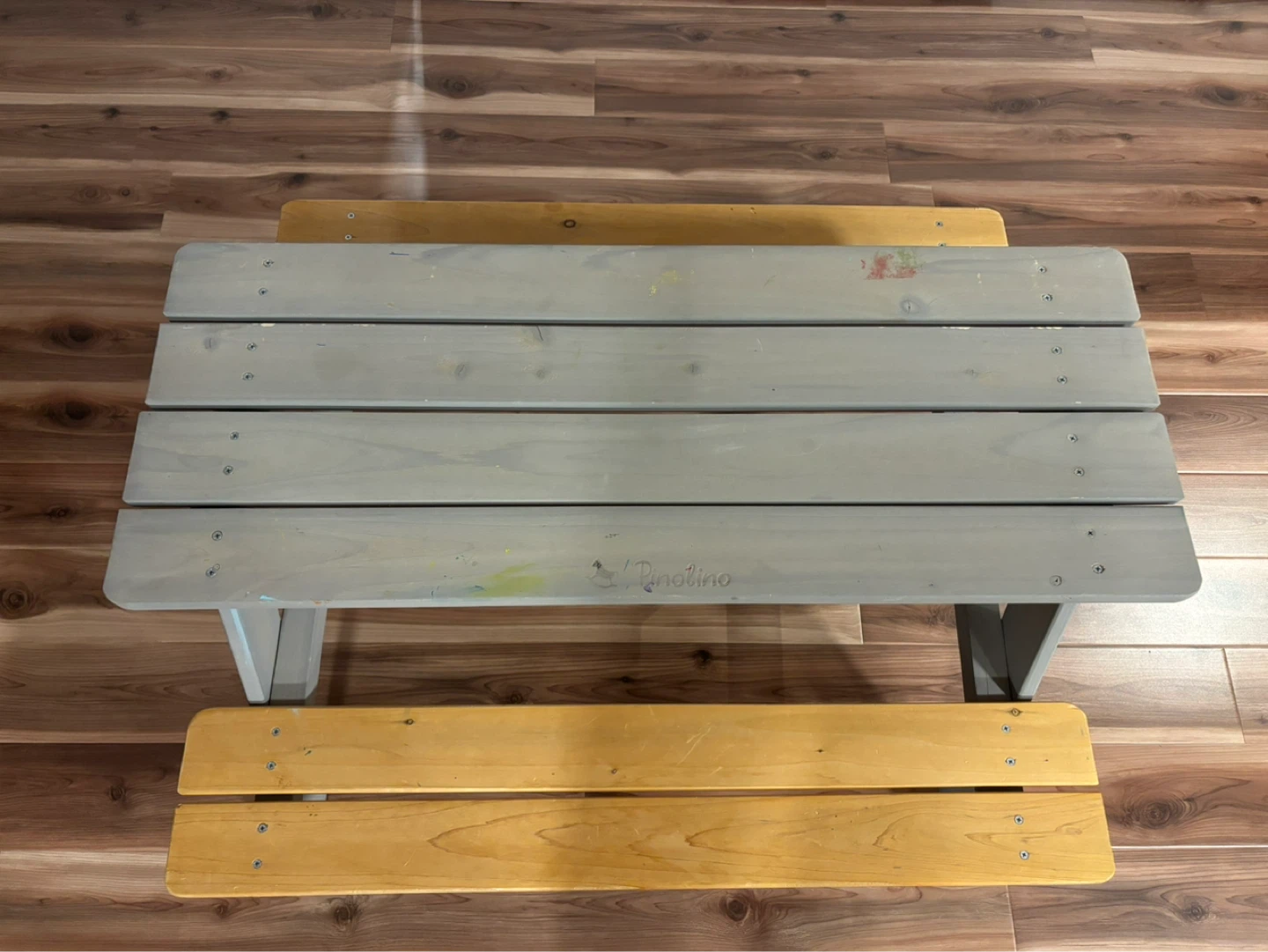 Kid's Picnic Table Bench Set - Grey/Natural Wood - photo 2