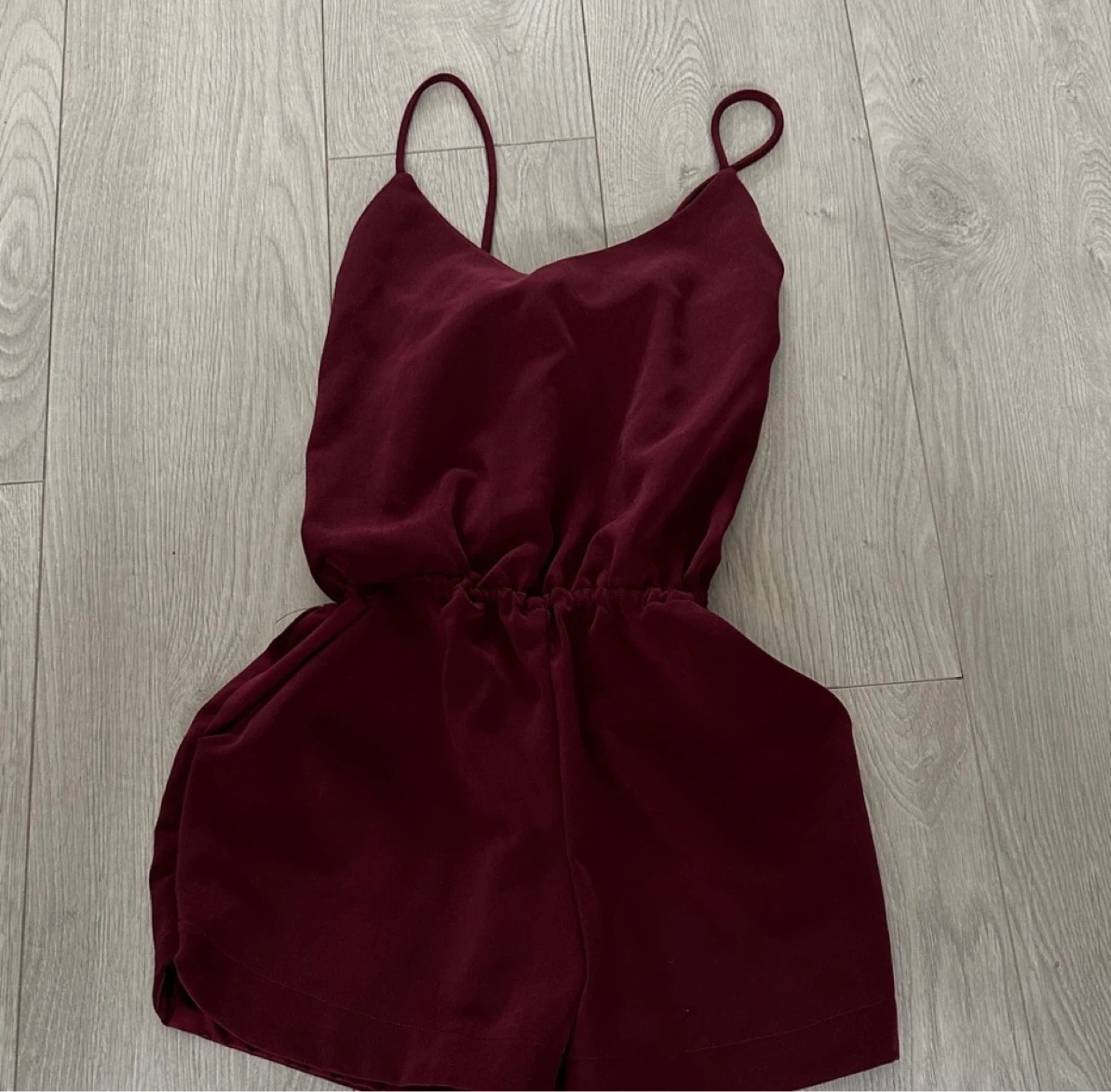 Maroon Spaghetti Strap Romper