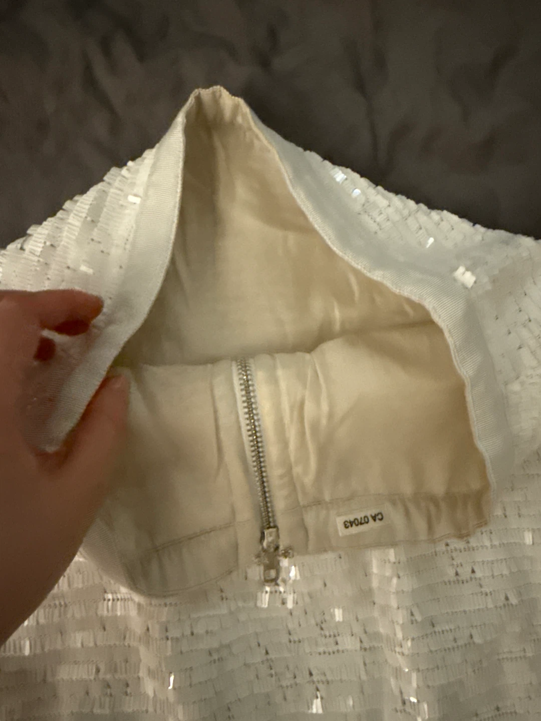 White Sequin Mini Skirt - photo 5