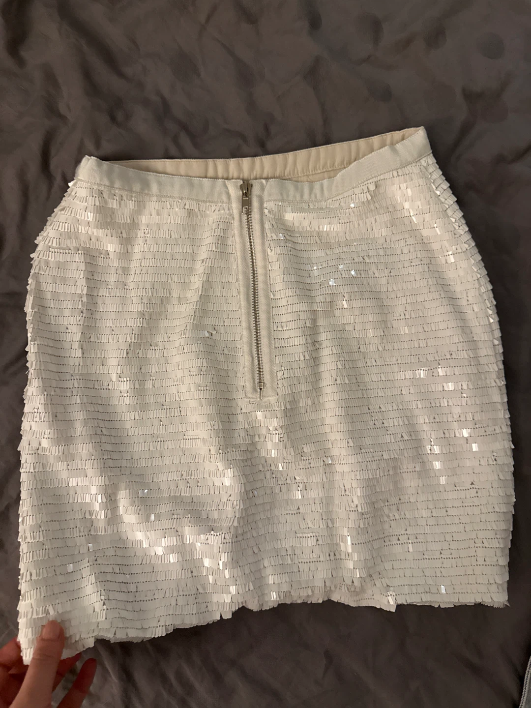 White Sequin Mini Skirt - photo 4