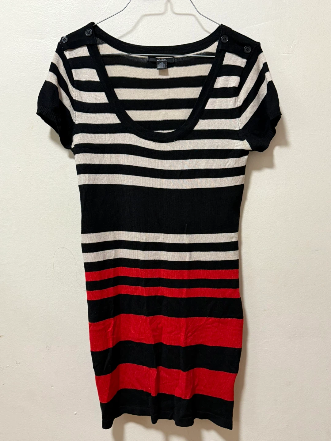 Apt. 9 Striped Knit Top - Black, White & Red